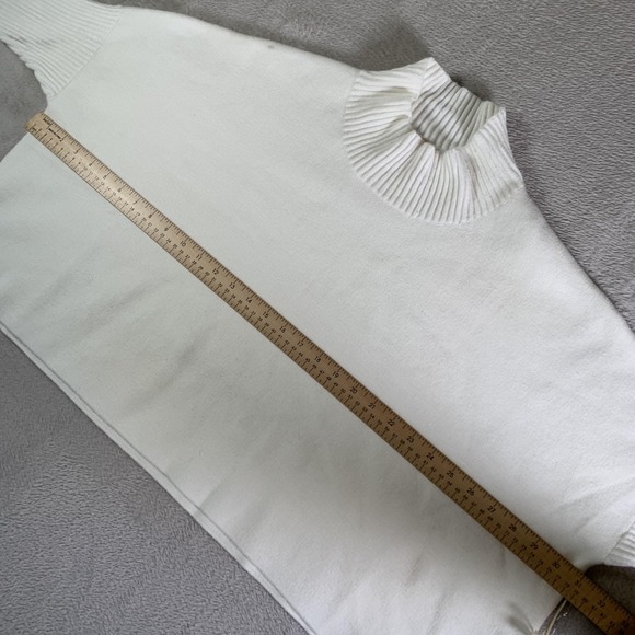 Kerisma Aja Sweater Womens One Size White Rib Turtleneck Dolman Knit Pullover - Picture 7 of 16